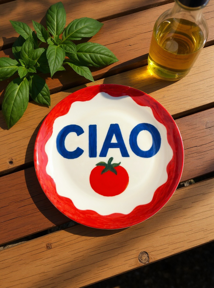 Plates 'Ciao Tomato' by Ms Doodle: 8 Inch