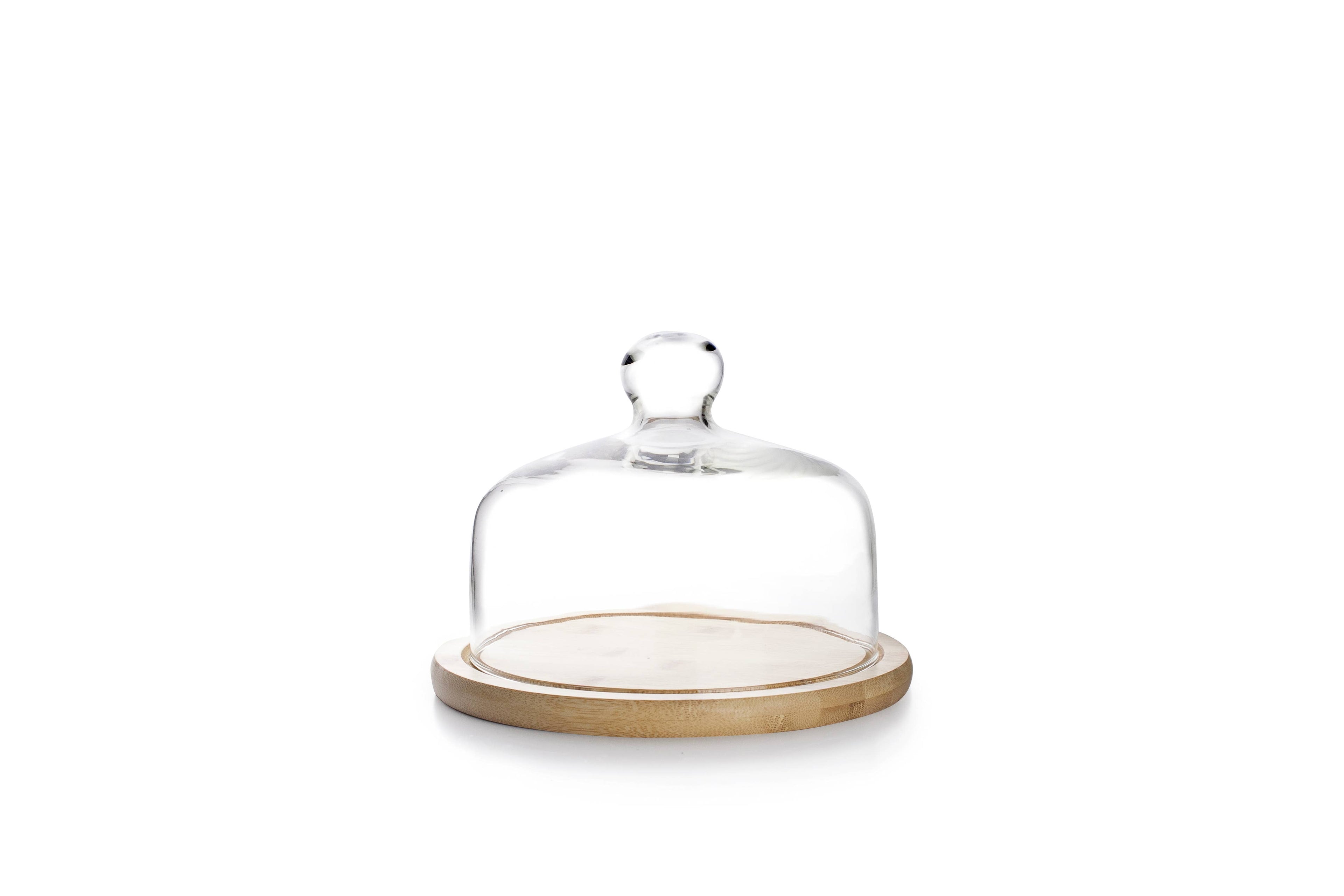 Cheese Cloche (Glass top with wooden base) 18cm