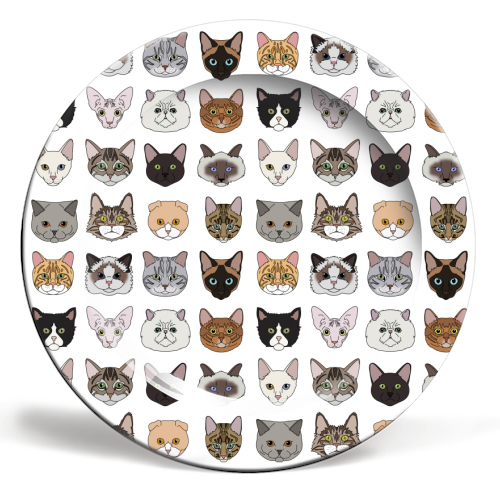 8 INCH PLATE, CATS BY KITTY & REX DESIGNS