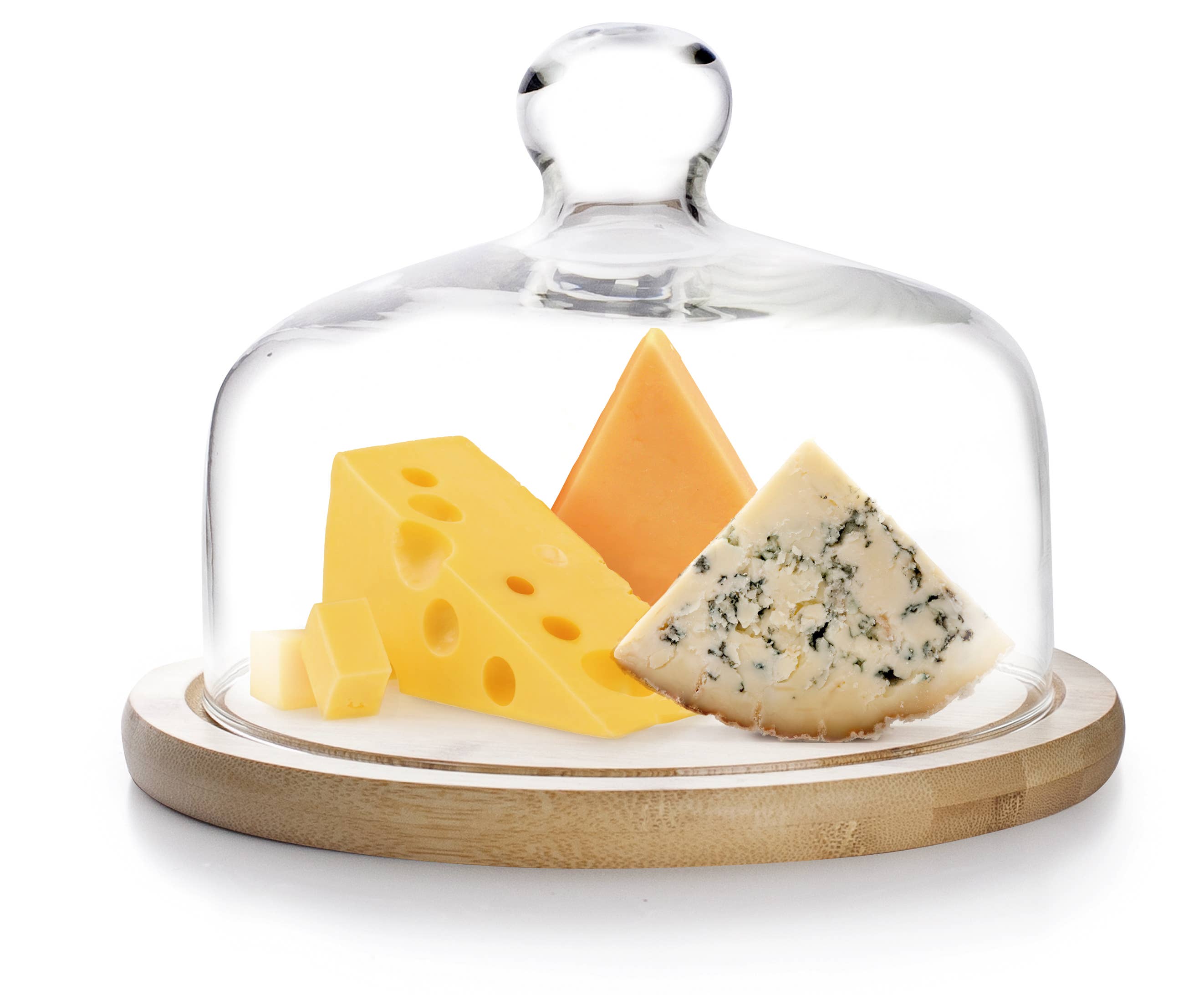 Cheese Cloche (Glass top with wooden base) 18cm