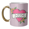 Mugs 'Mum tattoo' by The Queer Store: Mug Gold Handle 11oz