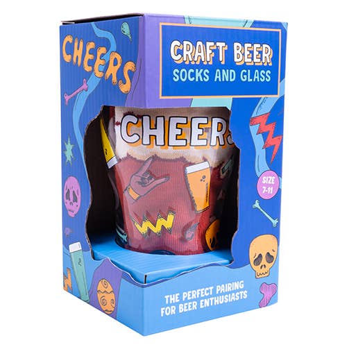 Craft Beer Glass and Socks Gift Set