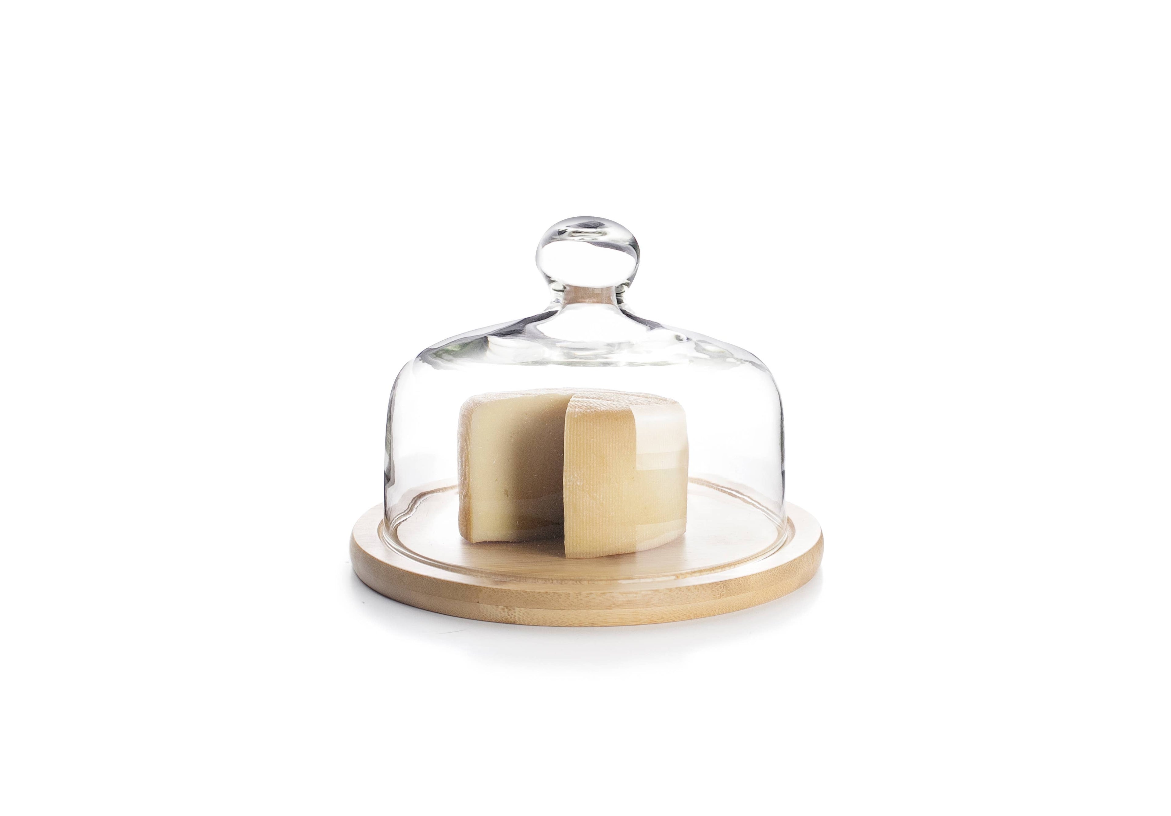 Cheese Cloche (Glass top with wooden base) 18cm