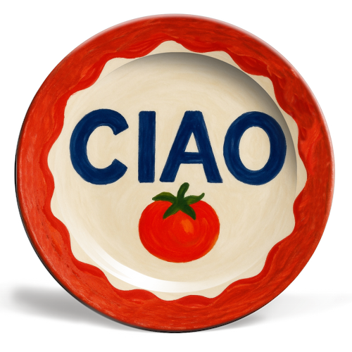 Plates 'Ciao Tomato' by Ms Doodle: 8 Inch