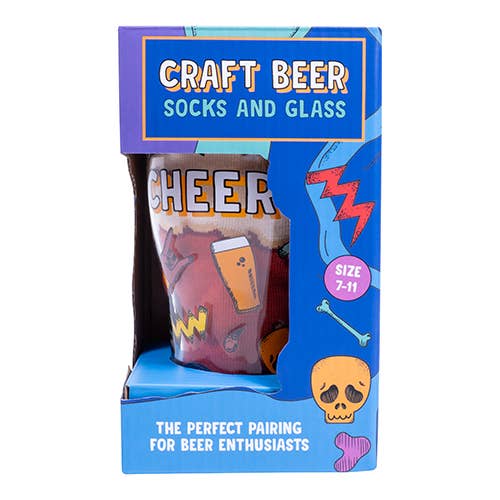 Craft Beer Glass and Socks Gift Set