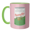 Mugs 'Tin of Perello Olives in Pink Illu: Mug Colour Inner & Handle 11oz - Green