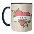 Mugs, Dad Tattoo by The Queer Store: Mug Colour Inner & Handle 11oz - Black