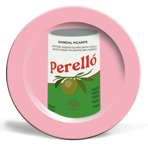 Plates 'Tin of Perello Olives in Pink Il: 10 Inch