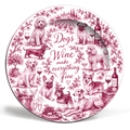 Plates 'Dogs and Wine make everything fine!' by Lilly Rose: 8 Inch