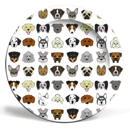 8 INCH PLATE, DOGS BY KITTY & REX DESIGNS